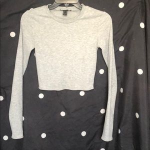 Gray Longsleeve Crop Top